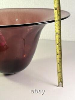 ETHAN ALLEN RARE Pair Pink Purple Handcrafted in Italy Bowls Center Piece WOW
