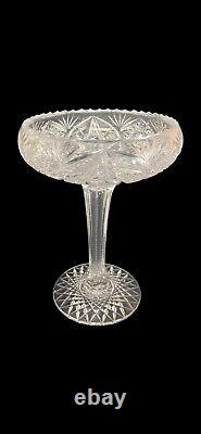 Early 20th Century Compote American Brilliant Cut Glass Wedding Chalice 9.5