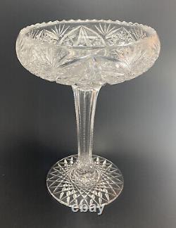 Early 20th Century Compote American Brilliant Cut Glass Wedding Chalice 9.5