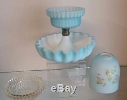 Early Art Glass Satin Glass Fairy Lamp C-1880