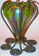 Early Louis C. Tiffany Favrile Glass Bronze Mounted Decorated Vase