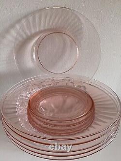 Easter Plates Easter Tableware Pink Depression Glass Dessert Set