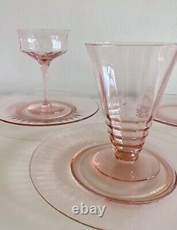 Easter Plates Easter Tableware Pink Depression Glass Dessert Set
