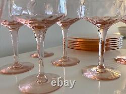 Easter Plates Easter Tableware Pink Depression Glass Dessert Set