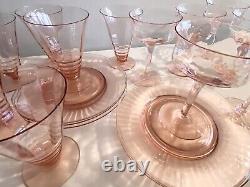 Easter Plates Easter Tableware Pink Depression Glass Dessert Set