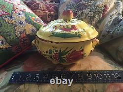 Elysee BY LUNEVILLE FAIENCE DE FRANCE LOUIS XV YELLOW Large SERVING TUREEN- MINT