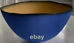 Emily Rossheim Signed Fine Art Pottery Ceramic Thin Decorative Blue Bowl 7