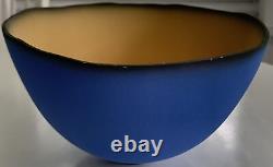 Emily Rossheim Signed Fine Art Pottery Ceramic Thin Decorative Blue Bowl 7