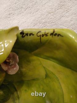 Eva Gordon Footed, 3-D, Hand Painted, Signed Bowl