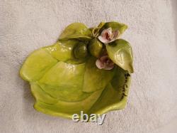 Eva Gordon Footed, 3-D, Hand Painted, Signed Bowl
