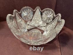 Exceptional Large 14 ABP Cut Glass Punch Bowl