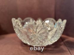 Exceptional Large 14 ABP Cut Glass Punch Bowl