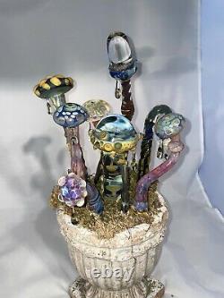 Exotic Mushroom Forest With Mushroom Filled Raindrops By Ryan Messner Glassart