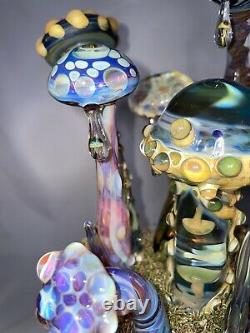 Exotic Mushroom Forest With Mushroom Filled Raindrops By Ryan Messner Glassart