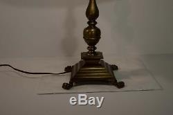 Extraordinary Pairpoint Reverse Painted Exeter Shade Lamp, Signed H. Fisher