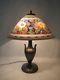 Extremely Rare C. 1920 Pairpoint Reverse-painted Lamp With Multi-colored Flowers