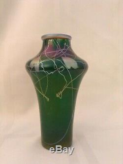 Extremely Rare Steuben Tyrian Vase. Signed