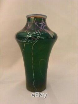 Extremely Rare Steuben Tyrian Vase. Signed