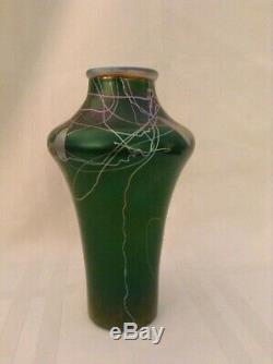 Extremely Rare Steuben Tyrian Vase. Signed