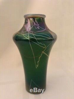 Extremely Rare Steuben Tyrian Vase. Signed