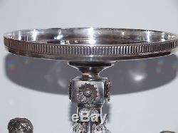 Fabulous Silverplated Figural Brides Bowl Tufts Silverplate Stand