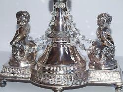 Fabulous Silverplated Figural Brides Bowl Tufts Silverplate Stand