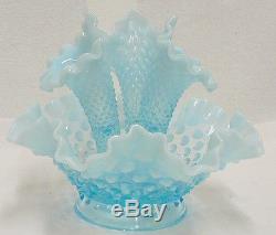 FENTON ART GLASS OPALESCENT BLUE 4 PIECE EPERGNE 1940s OR 50s