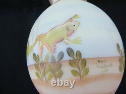 FENTON BURMESE VASE VEIL TALE Fish 2001 Connoisseur Collection Ltd Ed withLabel