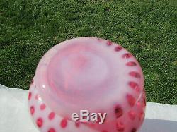 FENTON CRANBERRY OPALESCENT Baby Dot/COIN DOT PINCH RUFFLED VASE 8.25H