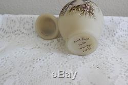 Fenton Glass 6 Cameo Satin Chickadee Ginger Jar Signed By Louise Piper Ooak C