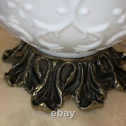 FENTON GLASS SILVER CREST SPANISH LACE GONE With THE WIND LAMP. 24