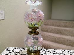 FENTON GONE WITH THE WIND LAMP HAND PAINTED OOAK BY MARILYN WAGNER NO RESERVE