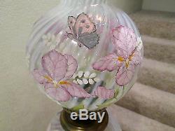 FENTON GONE WITH THE WIND LAMP HAND PAINTED OOAK BY MARILYN WAGNER NO RESERVE