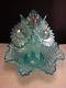 FENTON HOBNAIL Carnival Glass TEAL BLUE 3 Lilly horn Pulpit mini Epergne