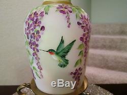 FENTON RARE HUMMING BIRD VASE ON A STAND LIMITED EDITION #3 OF 8 NO RESERVE