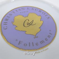 FOLLEMENT by CHRISTIAN LACROIX 11 Round Serving Bowl Lavender Purple Gold Trim