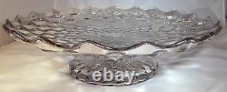 FOSTORIA AMERICAN CRYSTAL 16 DIAMETER FOOTED FRUIT BOWL STAND or SALVER