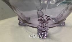 FOSTORIA/halsey GLASS Wisteria ROUND FOOTED CONSOLE BOWL 10 Rare htf Stunning
