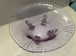 FOSTORIA/halsey GLASS Wisteria ROUND FOOTED CONSOLE BOWL 10 Rare htf Stunning