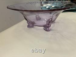 FOSTORIA/halsey GLASS Wisteria ROUND FOOTED CONSOLE BOWL 10 Rare htf Stunning