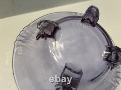 FOSTORIA/halsey GLASS Wisteria ROUND FOOTED CONSOLE BOWL 10 Rare htf Stunning