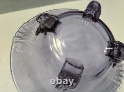 FOSTORIA/halsey GLASS Wisteria ROUND FOOTED CONSOLE BOWL 10 Rare htf Stunning