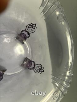 FOSTORIA/halsey GLASS Wisteria ROUND FOOTED CONSOLE BOWL 10 Rare htf Stunning