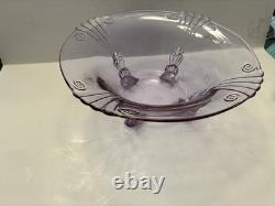 FOSTORIA/halsey GLASS Wisteria ROUND FOOTED CONSOLE BOWL 10 Rare htf Stunning