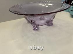 FOSTORIA/halsey GLASS Wisteria ROUND FOOTED CONSOLE BOWL 10 Rare htf Stunning