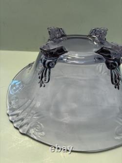 FOSTORIA/halsey GLASS Wisteria ROUND FOOTED CONSOLE BOWL 10 Rare htf Stunning
