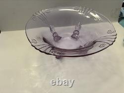 FOSTORIA/halsey GLASS Wisteria ROUND FOOTED CONSOLE BOWL 10 Rare htf Stunning