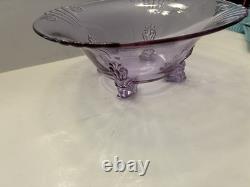 FOSTORIA/halsey GLASS Wisteria ROUND FOOTED CONSOLE BOWL 10 Rare htf Stunning