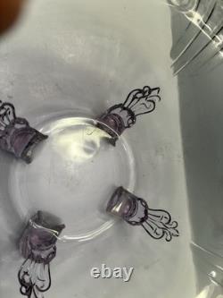 FOSTORIA/halsey GLASS Wisteria ROUND FOOTED CONSOLE BOWL 10 Rare htf Stunning