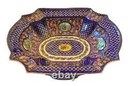 FRENCH LIMOGES Antique Victorian Hand Painted Pedestal Punch Fruit Large Bowl